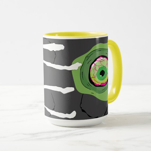 Caneca Zombie Assustadora Encarada Encarnecida (Frente Esquerda)