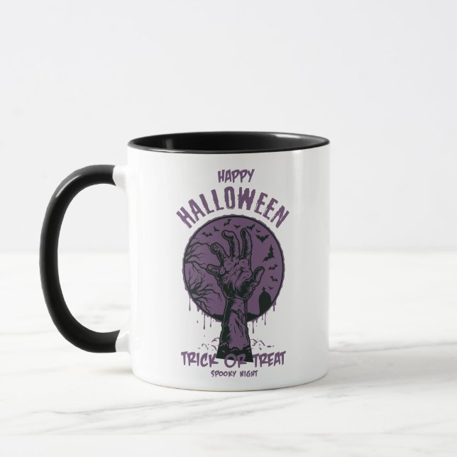 Caneca Zombie das Halloween - Trick ou Treat Spooky (Esquerda)