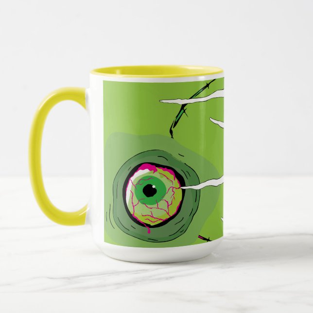 Caneca Zombie Eyeball Pudles Divertido (Esquerda)