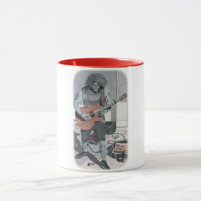 Caneca Zombie Guitar Musical Fantasy Art Coffee Mug (Centro)