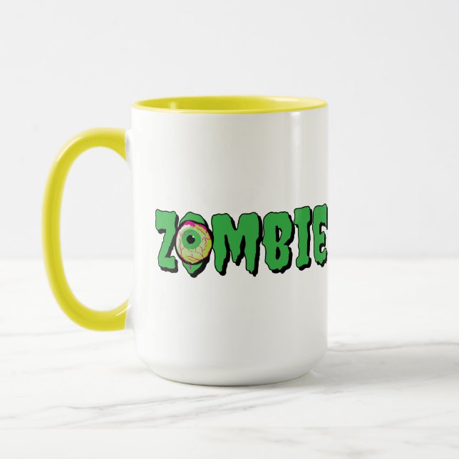 Caneca Zombie Halloween divertido e brilhante (Esquerda)