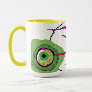 Caneca Zombie Simples Funky Ghoulish Zombie Arranhou Pop