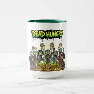 Caneca Zombies comendo pizza