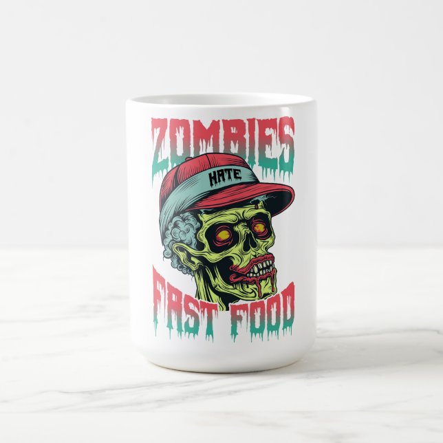 Caneca Zombies Fast Food | Xícara de Café Divertid (Centro)