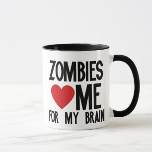 Caneca Zombies me amam pelo meu cérebro