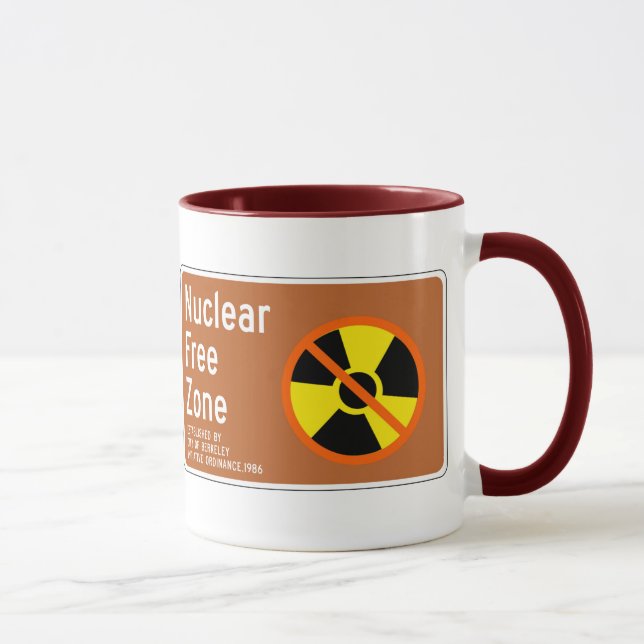 Caneca Zona franca nuclear, sinal, Califórnia, E.U. (Direita)