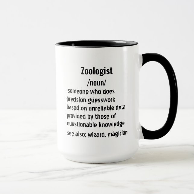 Caneca Zoólogo engraçado Definição de presentes para mulh (Direita)