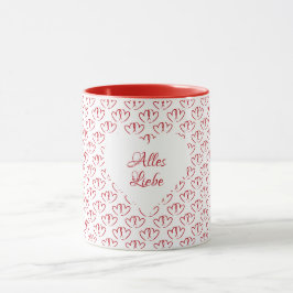 Caneca Zwei rote verbundene Herzen -