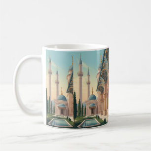 canecas com desenho arquitetônico de mesquita da e