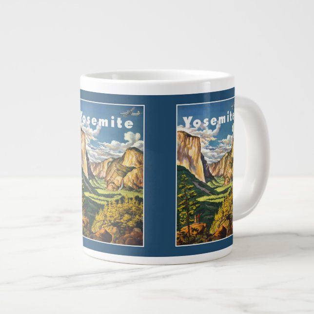 Canecas com pôsteres de viagem antigos de Yosemite (Frente Esquerda)