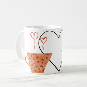 Canecas de Café Apaixonadas Arte Boho Aquarela