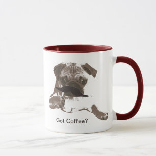 Canecas de café bonitos do Pug do bigode
