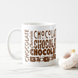 Canecas de Café com Arte de Tipografia de Chocolat