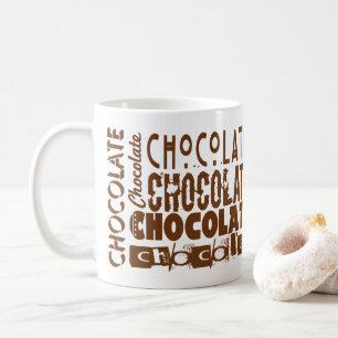 Canecas de Café com Arte de Tipografia de Chocolat