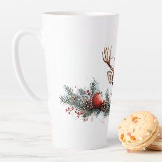 Canecas de café com cervos felizes no natal
