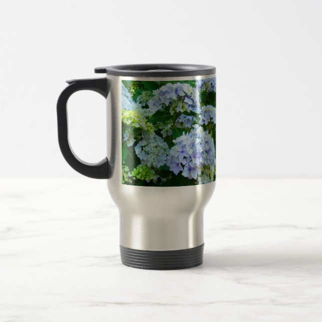 Canecas de Café com Flores de Hortênsia Azul de Ve (Esquerda)