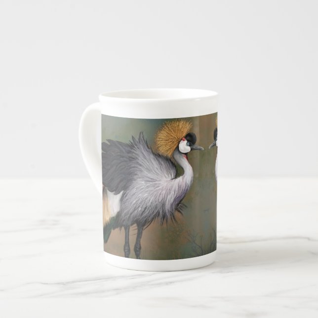 Canecas de Café com Grou-coroado-cinzento (Frente Esquerda)