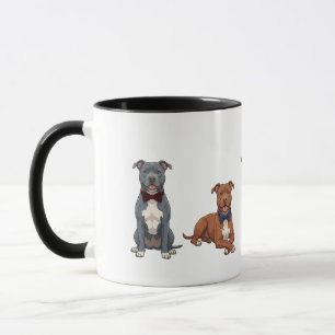 Canecas de Café com Laço de Cachorro Pit Bulls Ele