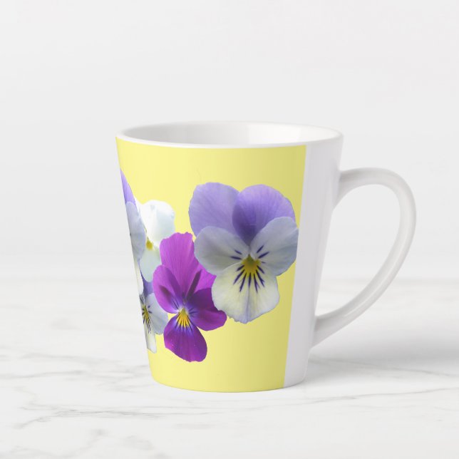 Canecas de Café com Margaridas Roxas e Brancas (Direita)