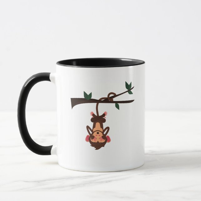 Canecas de Café com Padrão de Macaco Engraçado (Esquerda)