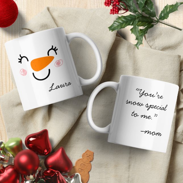 Canecas De Café Com Rosto Feliz De Boneco De Neve  (Criador carregado)
