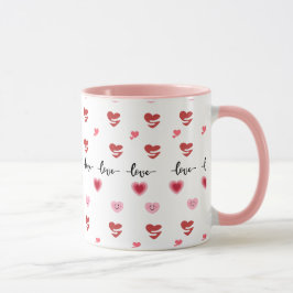 Canecas de café do Dia dos Namorados Tema Rosa