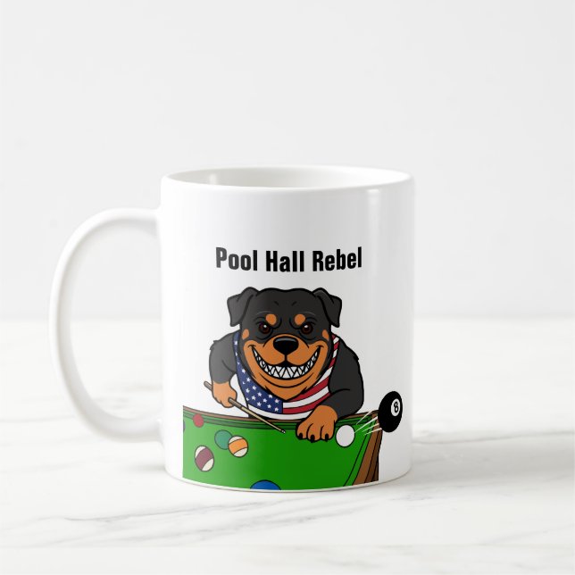 Canecas de Café Engraçadas de Salão de Bilhar Rebe (Esquerda)