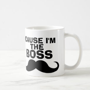 Canecas de café engraçadas do CHEFE, bigode