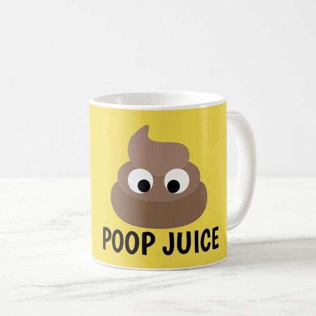 Canecas de café engraçadas POOP JUICE (Frente Esquerda)