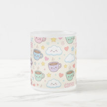 Canecas De Café Fofo Padrão Kawaii Caneca