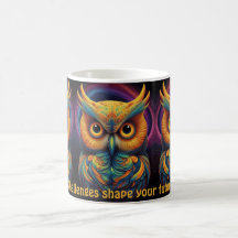 Canecas de café Inspirational Cosmic Owl of Wisdom