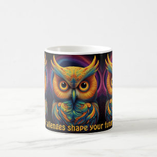 Canecas de café Inspirational Cosmic Owl of Wisdom