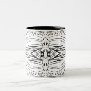 Canecas de café pretas e brancas artísticas