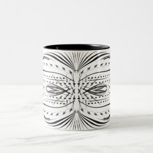 Canecas de café pretas e brancas artísticas