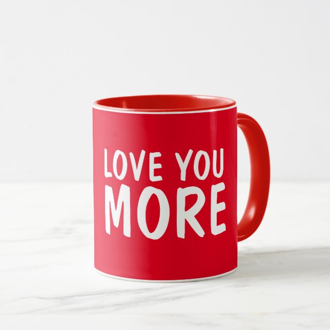 CANECAS DE CAFÉ ROMÂNTICAS EU AMO VOCÊ MAIS (Frente Esquerda)