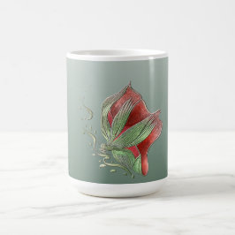 Canecas de café vermelhas e verdes elegantes