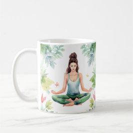Canecas de café zen com desenhos de yoga