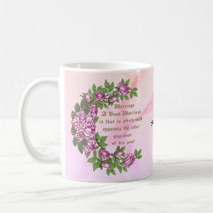 Canecas de casamento com versículos sobre casament