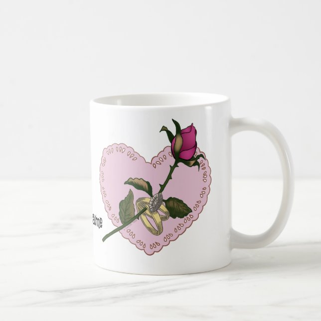 Canecas de casamento Heart Rings Rose (Direita)