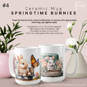 Canecas de Cerâmica Coelhinhos da Primavera #4