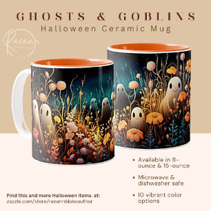 Canecas de Cerâmica de Halloween com Fantasmas e D