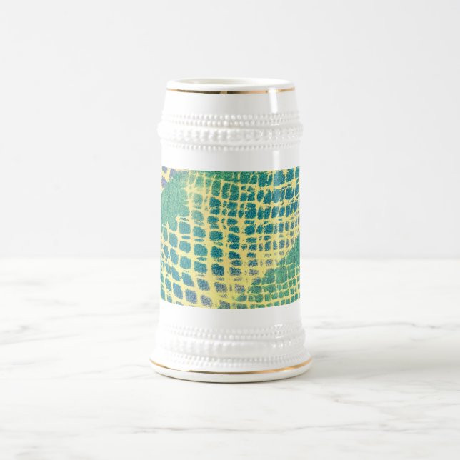 Canecas de cerveja abstrato Azul de Padrão Roxo Ve (Centro)