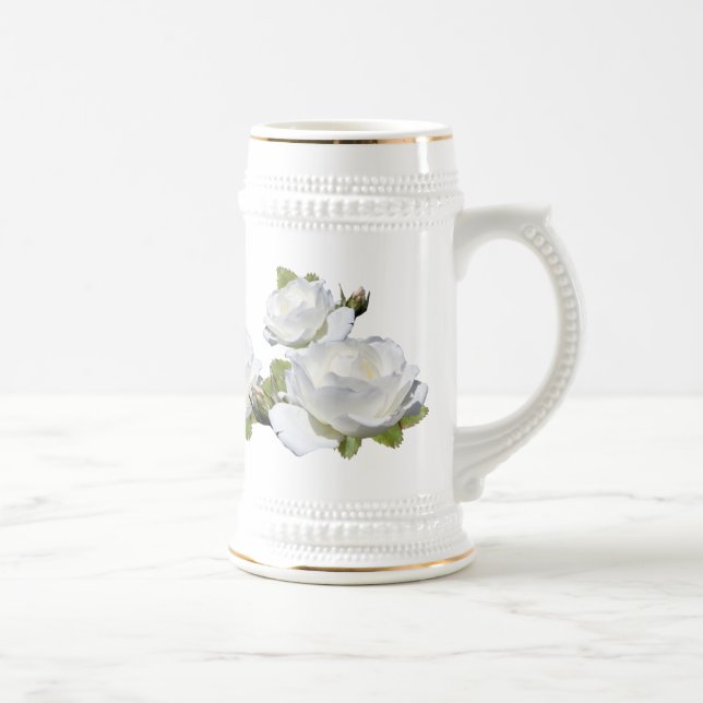 Canecas de cerveja elegantes dos rosas brancos (Direita)