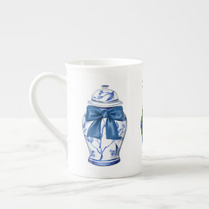 Canecas de Chá com Laços e Chinoiserie em Porcelan