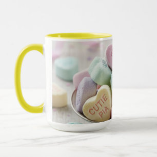 Canecas de Corações de Doces Coloridos Amor