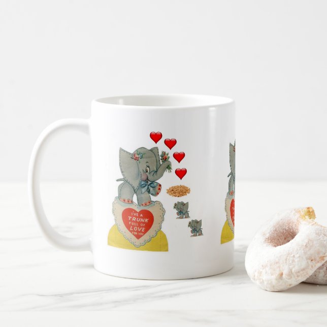 Canecas de Elefante do Dia dos Namorados (Com Donut)