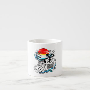 Canecas de Gato Goleiro de Futebol Divertido