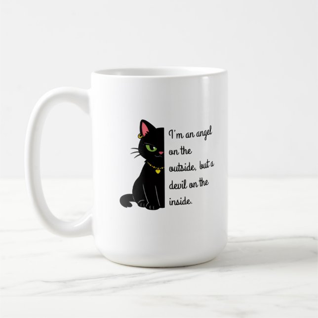 canecas de gato preto humorísticas (Esquerda)