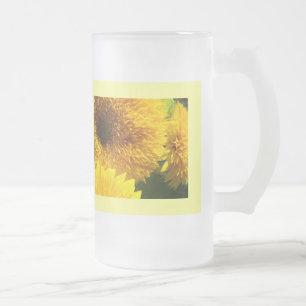 Canecas de Girassóis Vidro Fosco Caneca de Verão