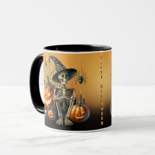 Canecas de Halloween com Abóboras Esqueleto